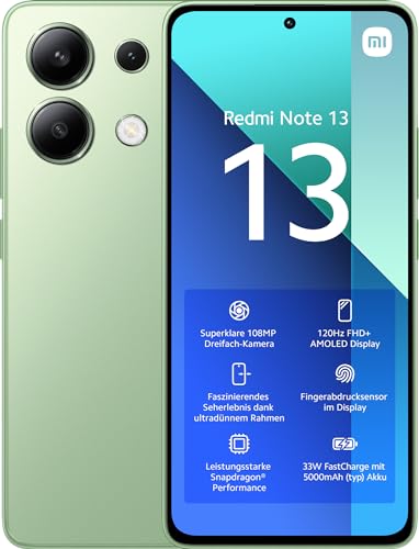 Xiaomi Redmi Note 13 Smartphone, 8+128GB Handy ohne Vertrag, Grün