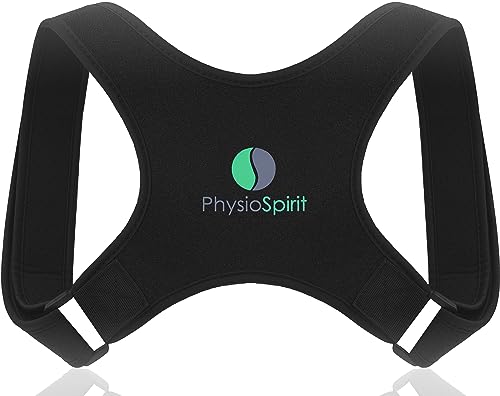 PhysioSpirit PREMIUM Haltungskorrektur - Geradehalter Rücken - Für eine selbstbewusste Körperhaltung - Schultergurt - Haltungskorrektur für den Rücken - Männer und Frauen - S/M