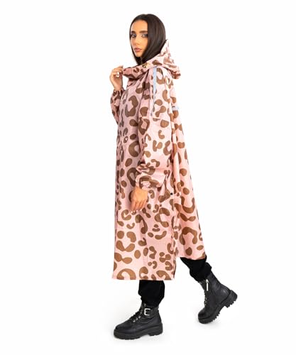 Jubi® Regenponcho Damen aus 100% Recycled Polyester - Jaguar print- Nachhaltig, Leicht & Wasserdicht
