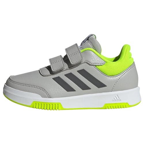 adidas Unisex Kinder Tensaur Hook and Loop Shoes, Grey Two/Grey Five/Lucid Lemon, 39 1/3