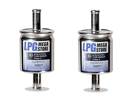 2x Gasfilter 11mm Autogas, LPG, GPL Filter Universell (€ 4,44 pro Stück)