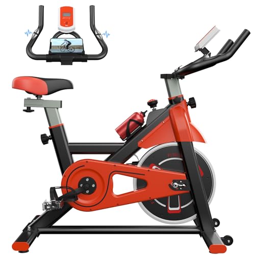 Dskeuzeew Heimtrainer Fahrrad Klappbar für Zuhause hometrainer Fahrrad mit 10KG Schwungrad Spinning Bike Indoor mit LCD Display & Ipad Halter Belastbarkeit 120 kg