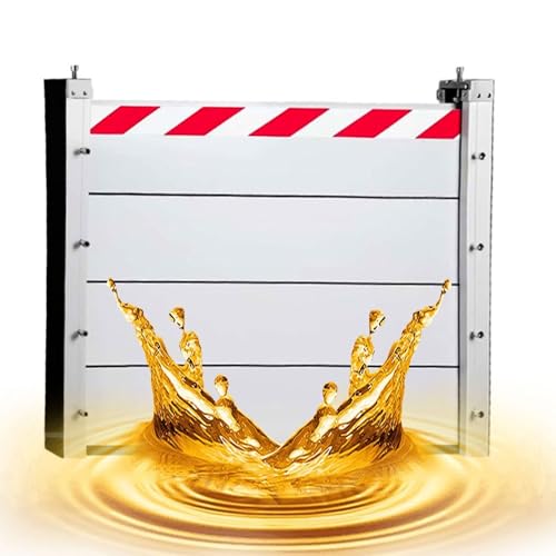 ENWYTE Aluminium Hochwasserschutzwand für Außenbereich, Temporäre Flutbarriere, Mobile Garagen-Hochwassersperre, Überschwemmungsschutz Barriere, Notfallschutz für Keller und Garten(90x20cm)