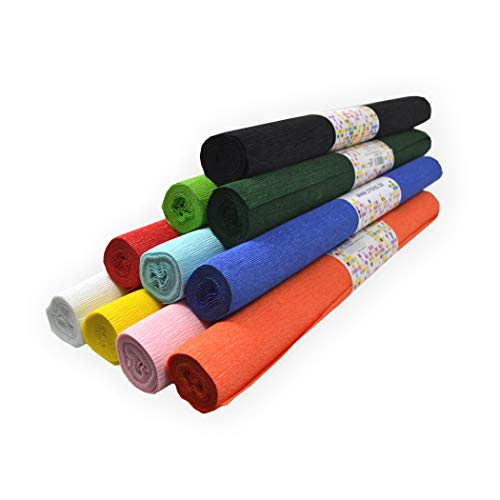 Floristen Krepppapier 10er Set bunt 50 x 250 cm ca. 128 g/m² färbt nicht ab bei Kontakt mit Wasser - bleicht nicht aus bei Sonne