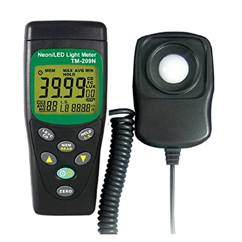 USKI Digitales Luxmeter Spectrometer/Illuminance Hand Ambient Thermometer bis zu 300.000 Lux Lichtmesser for Pflanzen, Getreide Natürliches Licht Überwachung