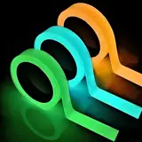 3 Rollen Fluoreszierendes Klebeband, Leuchtendes Band, Selbstklebendem Band, Warnband, Luminous Tape Neon Klebeband Wasserdicht 10mm * 3 m für Treppen Wänden Bühnenbedarf (Blau, Grün und Orange)