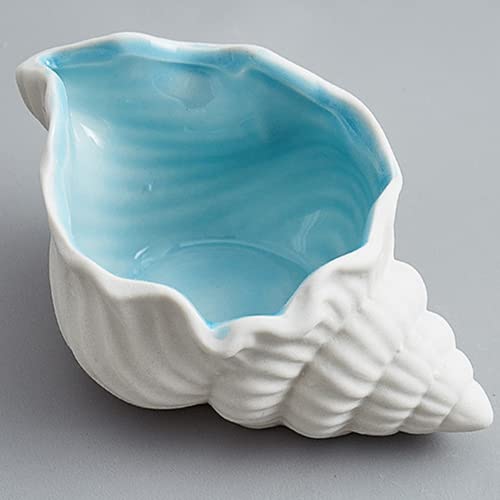 Disoza Muschel Schale Deko Schmucktablett Sea Shell Dekoschale Schmuck Tablett Keramik Ablageschale Schlüssel Speiseteller Porzellan Desserttelle Schlüsselschale Flur Schlüsselablage (19.5*12*9cm)