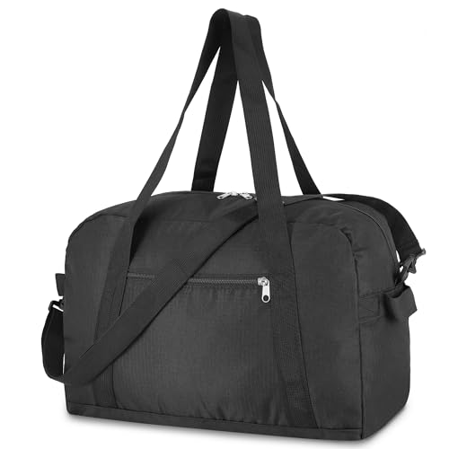 Fentar Sporttasche Klein, 20L wasserdichte Reisetasche Ryanair Handgepäck 40x20x25 cm, Handgepäck Tasche, Kleine Reisetasche Herren, Gym Tasche, Sporttasche für Weekender Damen Herren (schwarz)