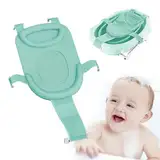 Babybadenetzt Baby Badewanneneinsatz Sitz Babywannen - Neugeborene Dusche Mesh Verstellbar Bequeme Kleinkinder BadezubehöR Anti-Rutsch SitzfläChe Netztasche Badewannenablage HellgrüN 1 StüCk