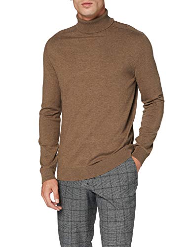 SELECTED HOMME Herren SLHBERG ROLL Neck B NOOS 16074684, Teak/Melange, S