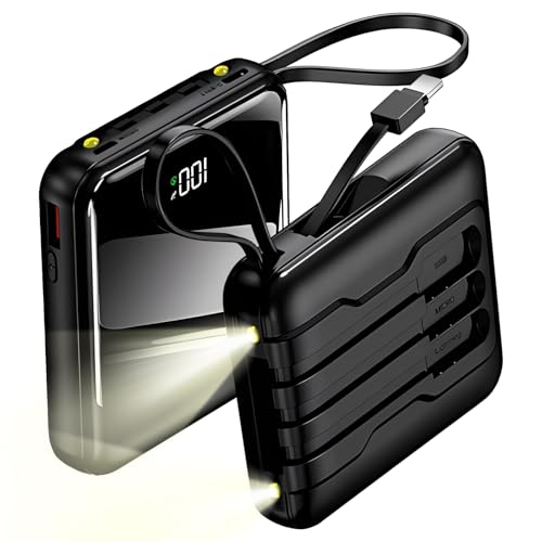Unipampa 10000mah Powerbank mit Taschenlampe, PD 22,5W Externer Handyakku, Mini Tragbares Ladegerät Schnell Aufladende USB C mit LED Display, für Kompatibel mit Mobiltelefonen, Tablets und Anderen Ger