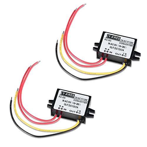 2 Stück AC DC Stromwandler AC 12 V (10–28 V) auf DC 12 V Abwärtswandler Spannungswandler Spannungsstabilisator Modul Spannungsregler Regler Konverter für Wasserpumpe Auto Bildschirm Monitorkamera (2A)