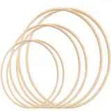 6 Stück Holzringe Zum Basteln, 15cm/20m/30cm Traumfänger Holzring,Holzringe Makramee,Holzringe Traumfänger zum Basteln,Makramee Ringe,Holzreifen zum Basteln für Hochzeit Kranz Decor und DIY Handwerk