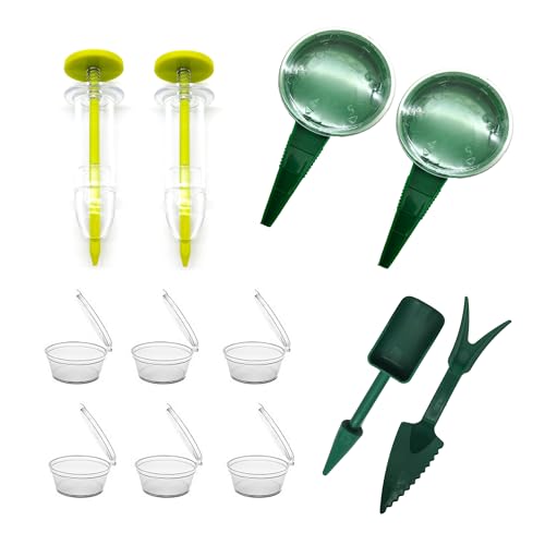 LIANCHEN Garden Seed Dispenser Set mit 6 Pcs Seed Aufbewahrungsbox, Saatgutspender für den Garten, Saatgut Sämaschine, Samen Dispenser Saatgutspender für den Garten, Gartenbau-Aussaat (Gelb 1)