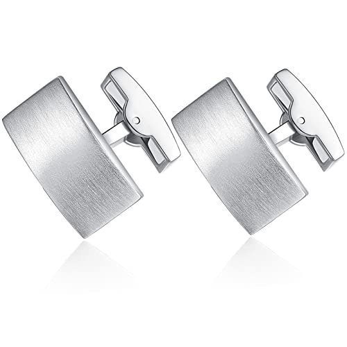 HONEY BEAR Herren Hochzeit Manschettenknöpfe Cufflinks Manschettenknopf (Silber)