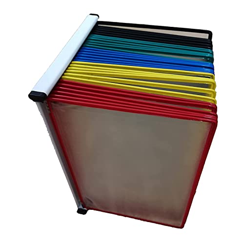 MOKLYF Desktop-Referenzsystem - Wand-Referenz-Organizer, Desktop-Dokumentenhalter, 30 doppelseitige Anzeigetaschen, Briefgröße, Präsentationsständer zur Aufbewahrung von losen Blätte(
