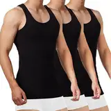 FALARY Tank Top Herren Unterhemd Herren 100% Baumwolle Männer Tanktops Unterhemd Herren Muskelshirts 3er Pack Sportunterhemden für Herren,(Schwarz x3,M)