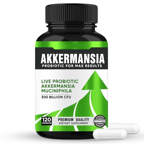 Akkermansia Muciniphila-300 Billion CFU GLP-1 Booster, Digestive Enzymes with Probiotics and Prebiotics, for Digestive, Gut, Immune & Overall Health, for Men & Women (120 Capsules)