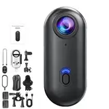 Generisch Gosnap - Go Snap Camera, Wearable Mini Gosnap Body Camera with 360° Rotation Spring Clip, Magnetic Clip, and Quick-Mount Accessories, for Cycling, Travel, Diving, Outdoor (Black,4K)