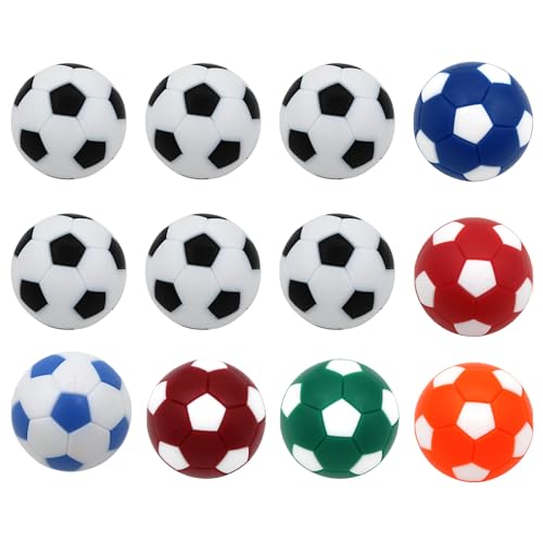 Helweet Kickerball, Tischkicker Bälle, Mini Tischfussball Ersatzbälle, 12 Stück Tischfußball, Tischfussball Bälle, Das Langlebig und Nicht Leicht zu Verblassen Ist, für Spiel und Freizeitsport, 32mm