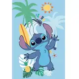 Disney Stitch Polarfleecedecke, blau, 100 x 150 cm, 100% Polyester