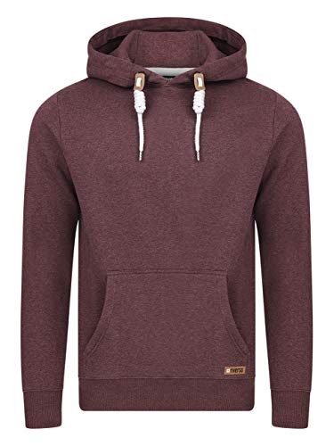 riverso Herren Kapuzenpullover RIVLuca Hoodie Sweatshirt Pullover Kapuze Kängurutaschen Regular Fit Einfarbig Baumwolle Rot S, Größe:S, Farbe:Dark Red (15400)