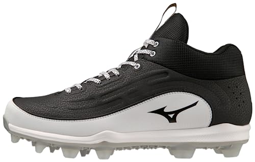 Mizuno Herren Ambition 3 Mid TPU Baseball-Stollen, Schwarz/Weiß, 43 EU