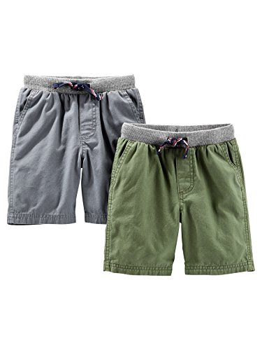 Simple Joys by Carter's Baby-Jungen, Pack of 2 Short, Grün/Grau, 2 Jahre (2er Pack)