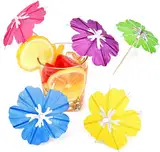 50 Stück Cocktail Schirmchen, Getränke Schirmchen Cocktail Zubehör Deko, Cocktailschirmchen aus Papier, Cocktail Schirme Getränke Deko Schirme, für Kuchen Dessert Getränke Hochzeit Hawaii Bar Deko (A)