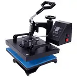 5-1 Hitzepresse Heißpresse T-Shirtpresse Transferpresse Textildruck Hochdruck schütteln Kopf Wärmeübertragung Maschine für die Herstellung von Geschenken Werbung usw 23x30cm 900W 220V 399°F
