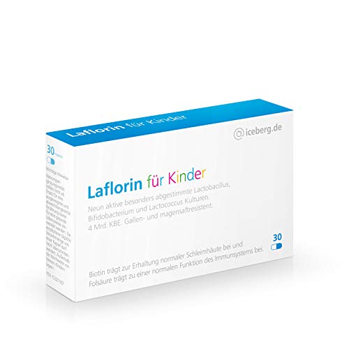 Laflorin® für Kinder - mit 9 natürlichen aktiven Darmbakterien kombiniert mit Biotin und Folsäure für die Unterstützung und den Aufbau der empfindlichen Darmflora von Kindern