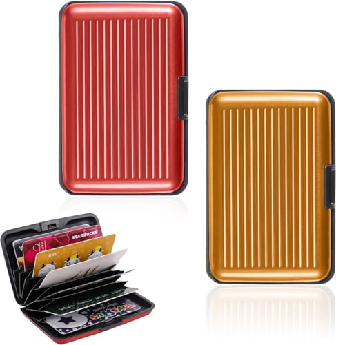 ZKGYUS 2 Pcs Kreditkartenetui aus Aluminium, Kartenetui & Visitenkarten Etuis, NFC und RFID Schutzhülle, Schützt Ihre EC-Karten vor unerlaubtem Auslesen, kreditkartenetui für Damen & Herren
