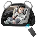 Baby Autospiegel mit Licht, Rücksitzspiegel fürs Baby, Spiegel Auto Baby Rückbank Rueckspiegel - Autospiegel Baby Rücksitz mit LED, Rücksitzspiegel, Baby Erstausstattung, Universeller Baby Spiegel