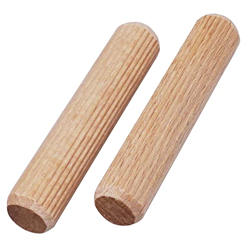 SKIR'CO (50 Stück) Holzdübel 12 x 60 mm, gerillte Holzdübel, geriffelte Stifte für Möbel, gerillte Dübel