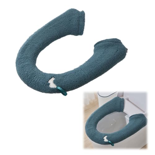 WC-Sitzbezug,WC Wärmer Pad,WC Sitz Pad,Toilettensitzbezug Warm, WC-Sitzbezüge,Toilet Seat Cover, Toilettensitzbezug Weich,WC-Sitzwärmer,Universal WC-Sitz-Pad,Schaltfläche Stil,Waschbar (Dunkelgrün)