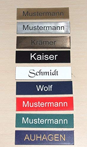 Gravola 1 Stueck-Klingelschild selbstklebend MADE IN GERMANY -Tuerschild-Namensschild-Briefkastenschild-mit-Gravur, Schwarz, Kunststoff