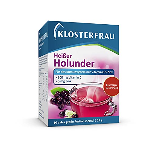 Klosterfrau Heißer Holunder | Immun & Abwehrkraft | Zur Unterstützung des Immunsystem mit Vitamin C & Zink | 10 Portionen á 15 g