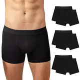 Snocks Boxershorts Herren Ohne Logo aus Bio-Baumwolle (6er Pack) - Atmungsaktiv und Ideal für Sport und Alltag - Kein juckendes Etikett - Unterhosen Herren - Gr.L, Farbe Schwarz