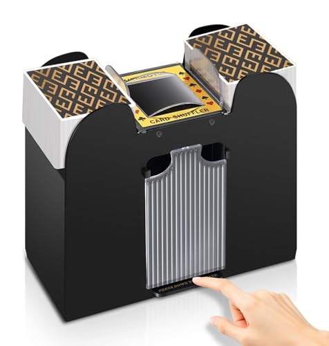 ZIKSUN 1-6 Deck Card Shuffler Maschine, Batteriebetriebener Automatischer Kartenhändler, Elektrische Kartenmischer, die Poker/UNO/Bridge Spiel Zubehör für Familienparty Club spielen
