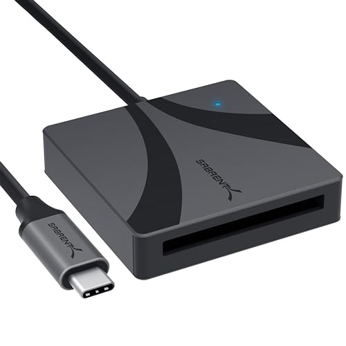 SABRENT USB Typ C auf CFast Kartenleser, USB 3.2 C-Fast Speicherkartenleser, 460MBps High Speed Externe Kartenlesegeräte, C Fast Card Reader für professionelle Fotografen, Videofilmer (CR-CF20)