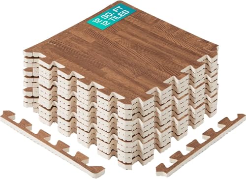 Yes4All Interlocking Bodenschutzmatte Fitness, 12/16/36 Stück (30x30cm), Puzzlematte Bodenmatte für Fitnessgerät, Bodenschutzmatte Fitnessgerät, Fitness Matten Bodenmatte für Home Gym, Garage