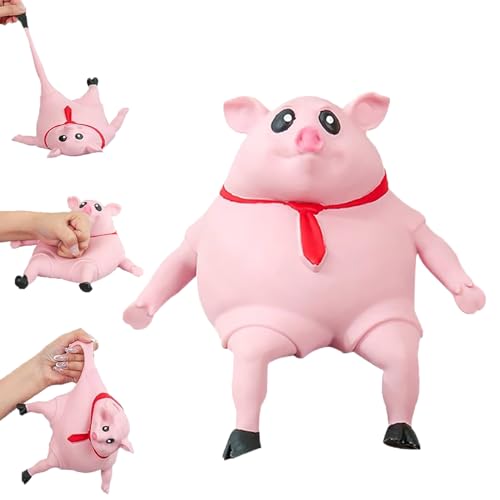 Stress Schwein Stress Spielzeug, Schweine Antistress Spielzeug, Anti Stress Schwein Rosa, Kreatives Dekompressions Piggy, Squishy Squeeze Toys Fidget Toys Reisespielzeug wutschwein (9*9 200g)