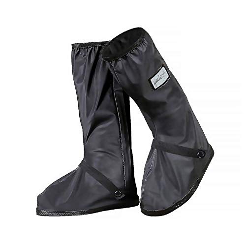 YMTECH Regenüberschuhe Wasserdicht Schuhe Überschuhe, Outdoor Rutschfester Schuhüberzieher Fahrrad Regenschutz Regenschuhe (Lang, 46-47 EU)