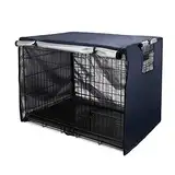 Sensong Hundekäfig Abdeckung für Drahtkäfige 94x61x63.5cm Abdeckungen Hundekäfige Hundebox Abdeckung Winddicht Langlebig Marineblau für Hundehütten Hundekäfig Zubehör Innen Draussen