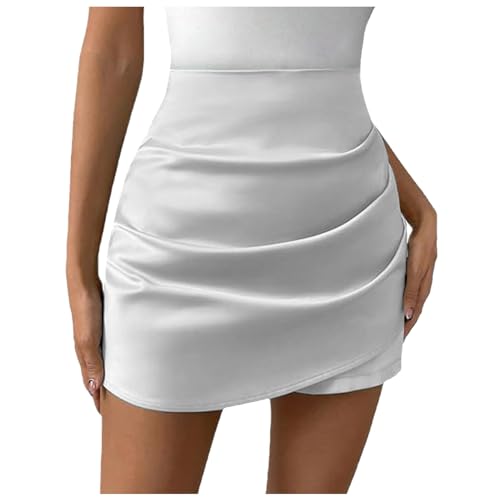 Shorts Für Schwangere Wickeldesign, asymmetrischem Saum, hoher Taille, lässige T Herren(Weiß,XL)