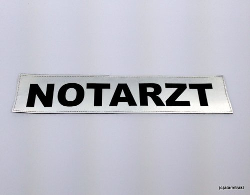 NOTARZT 3M Rückenschild 38x8cm matt silber