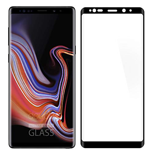 doupi FullCover Panzerfolie für Samsung Galaxy Note 9, Preimium 9H Hartglas HD Displayschutz Anti Kratzer Glas Schutzfolie, schwarz