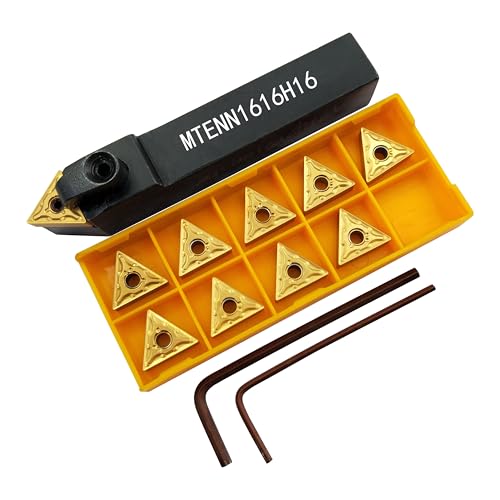 ASZLBYM 5/8" drehmeißel 16mm MTENN1616H16 CNC Drehbank Bohrstange Metalldreh Excircle-Drehwerkzeughalter,Und 10Stück TNMG160404-MA / TNMG331-MA wendeplatten hartmetall drehwerkzeugeinsatz