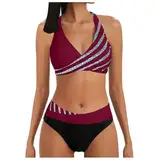 BMKKTOP Bikini Damen Set sexy weiß Badeanzug große größe Sport blau mit bügel Zweiteiler Tanga mädchen Zweiteilige Bikinis für Swimsuit