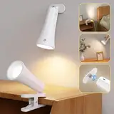 LED Wandleuchte Innen, 2 Stück Wandlampe Innen Mit Clips, Wandlampe Akku Mit Touch-Switch-Steuerung, 360° Drehbares Magnetisches Kabellose Wandleuchte, 3 Farbmodi für Schlafzimmer, Nachttischlampe